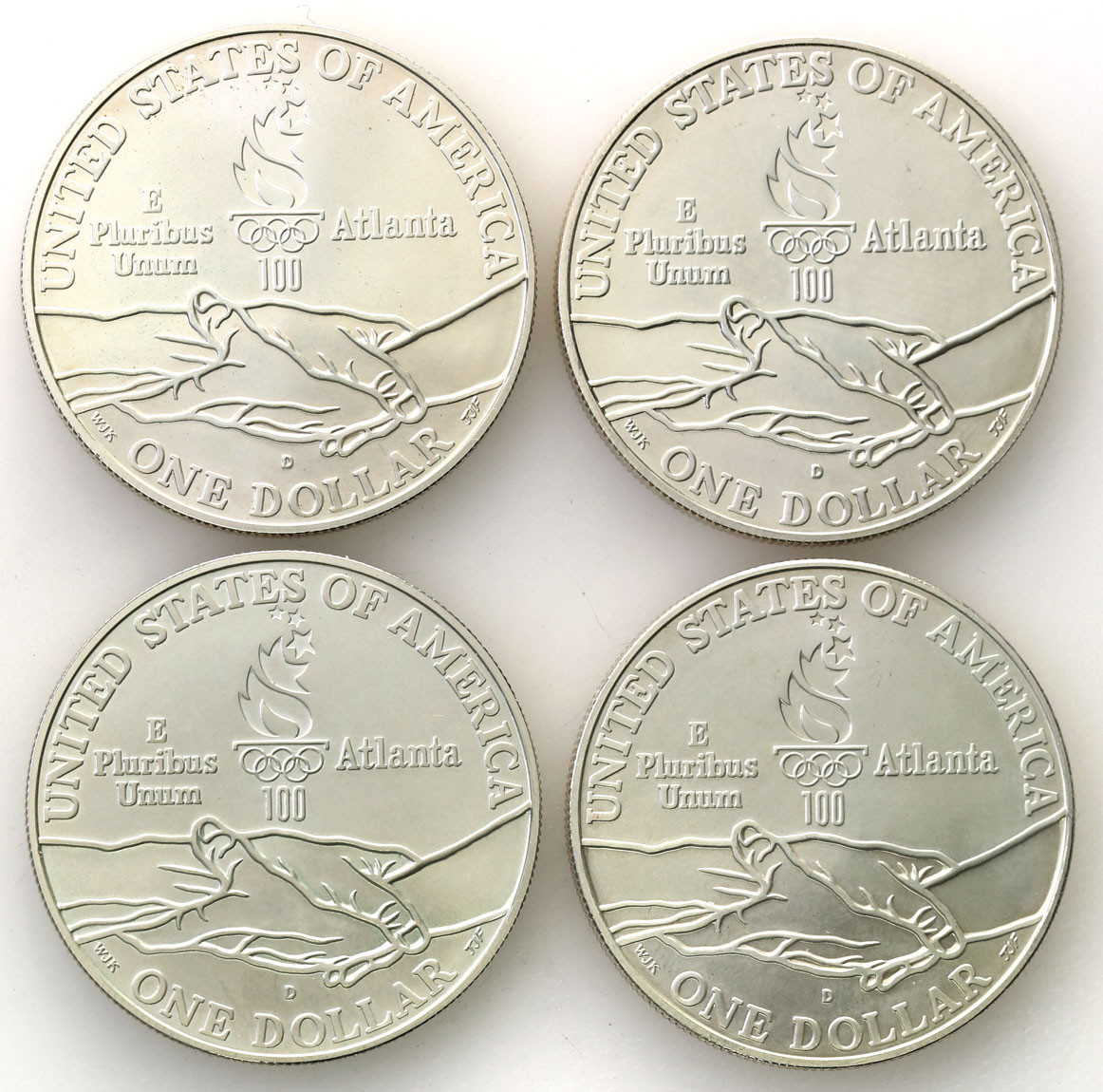 USA. Dolar 1995 D, Igrzyska Olimpijskie - Atlanta, zestaw 4 sztuk